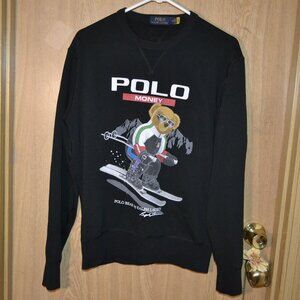 Polo Ralph Lauren Ski Polar Bear Graphic Black Money Sweatshirt